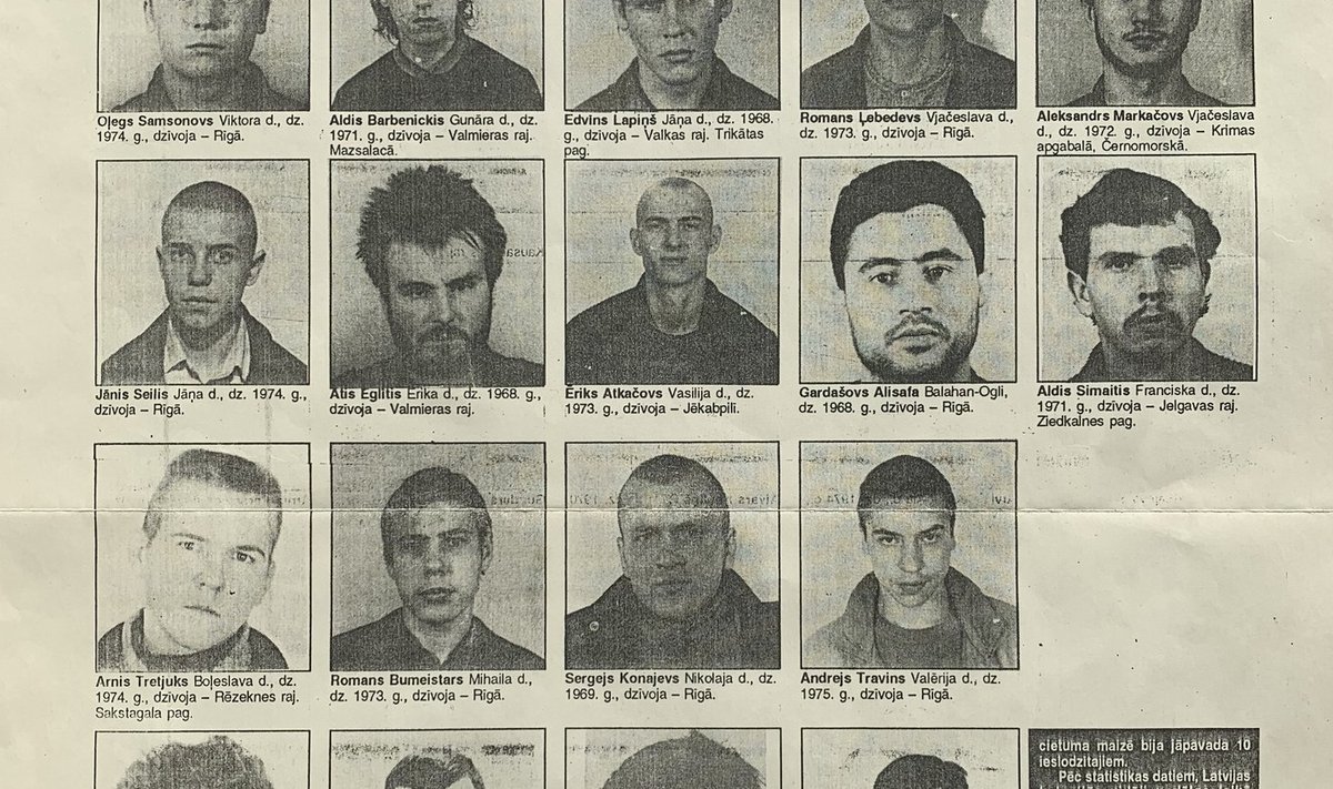 Jelgava vanglast põgenenute pilte avaldati 1994. aastal ajalehes.