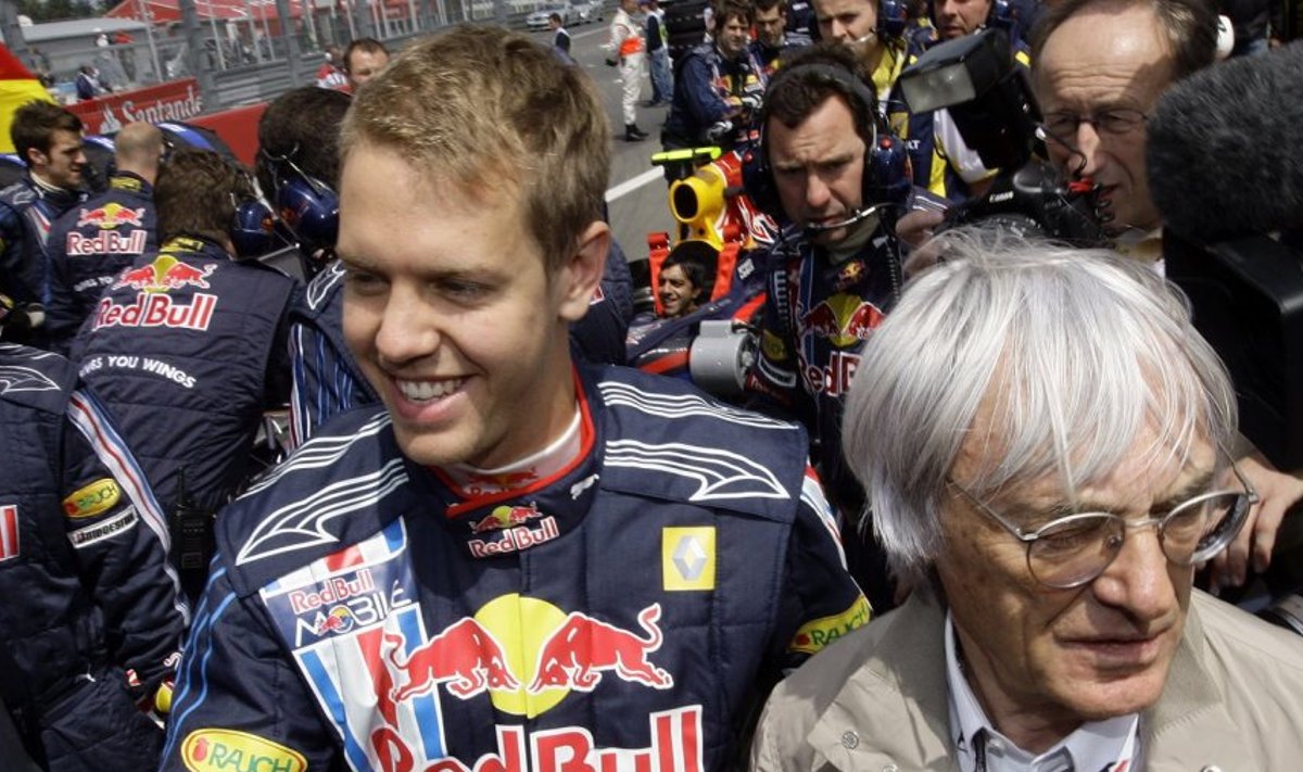 Sebastian Vettel ja Bernie Ecclestone