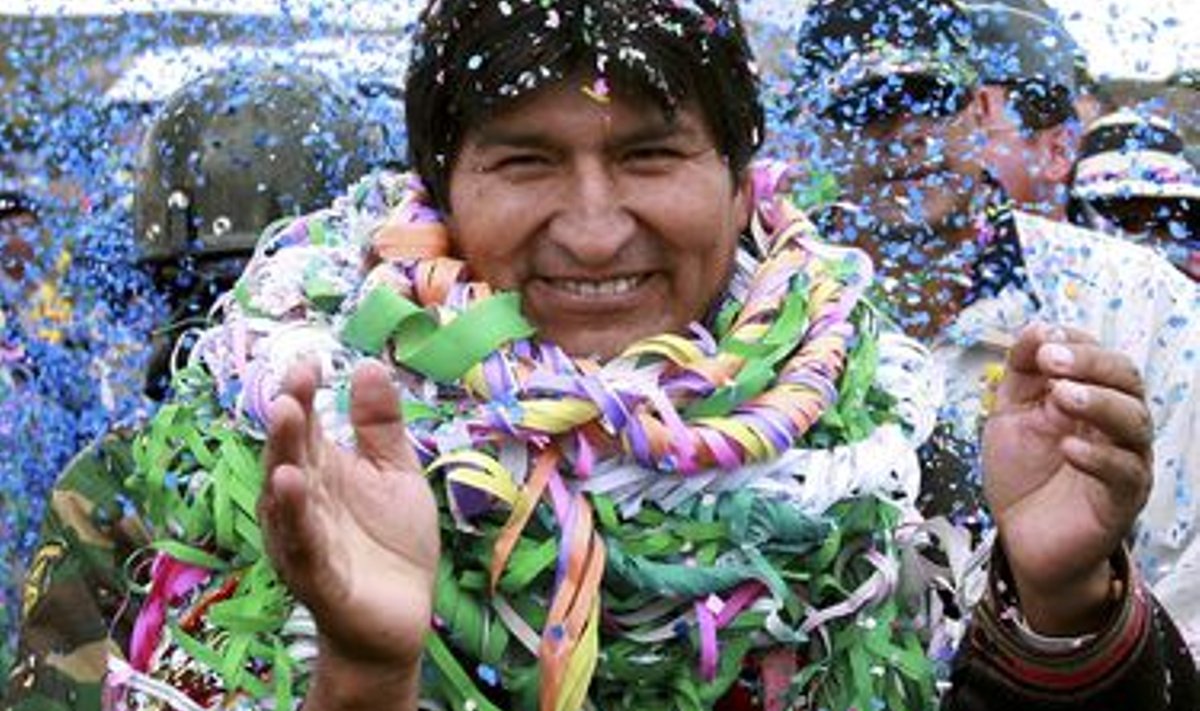 Boliivia president Evo Morales karnevalil kodulinn Orinocas.