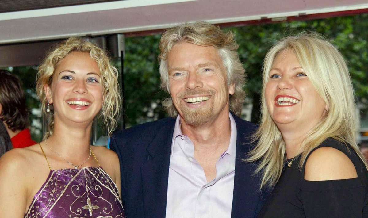 Richard Branson oma abikaasa Joani ja tütre Hollyga