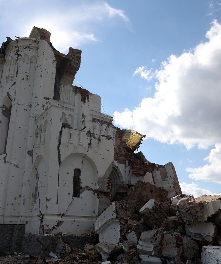 Donetski oblastis hiljuti vabastatud Dolina külas hävinud õigeusu klooster. Foto on tehtud 22. septembril 2022.