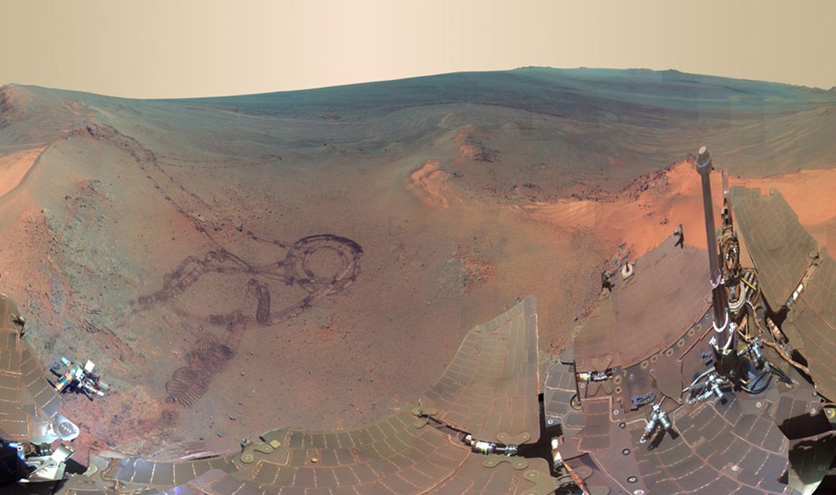 Veterankulgur Opportunity tehtud panoraamfoto Marsist. See on kokku pandud 800 ülesvõttest.