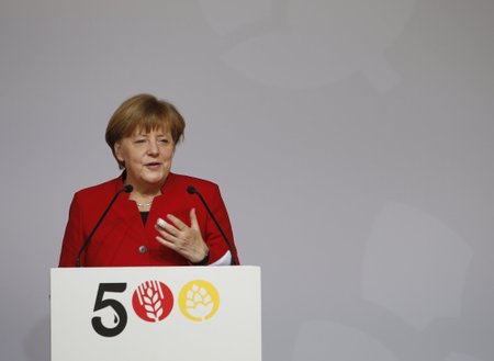 German Chancellor Merkel attends 500th anniversary ceremony of the German Beer Purity Law in Ingolstadt