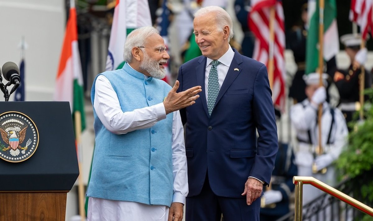 Байден на встрече с премьер-министром Индии Нарендрой Моди