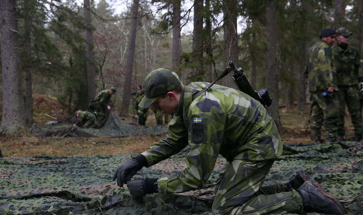 Rootsi ajateenijad harjutavad selle aasta märtsis Gotlandi kaitsmist.