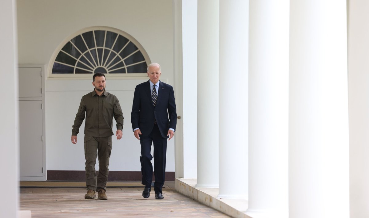 Volodõmõr Zelenskõi ja Joe Bideni kohtumine Valges Majas. Kas, millal ja milliseid USA kaugmaarakette Ukrainale antakse, on endiselt segane.
