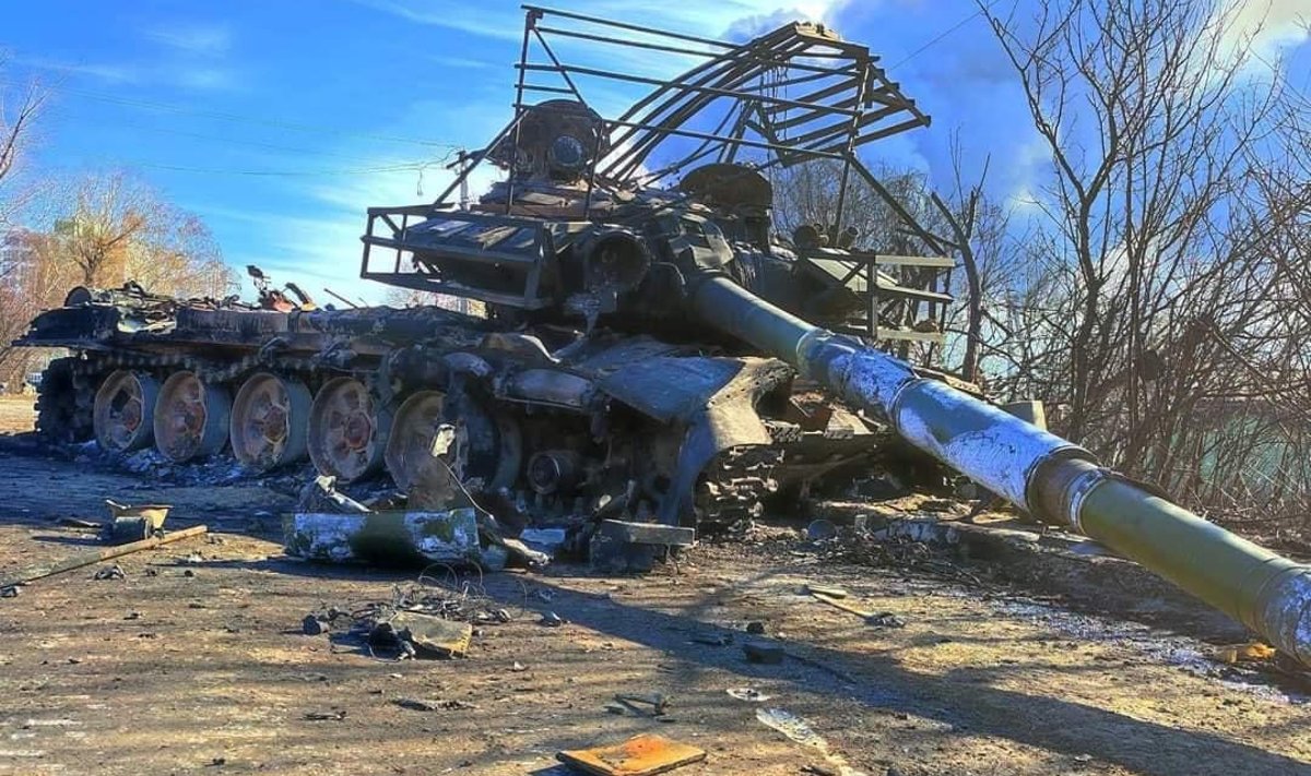 Hävitatud Vene armee tank