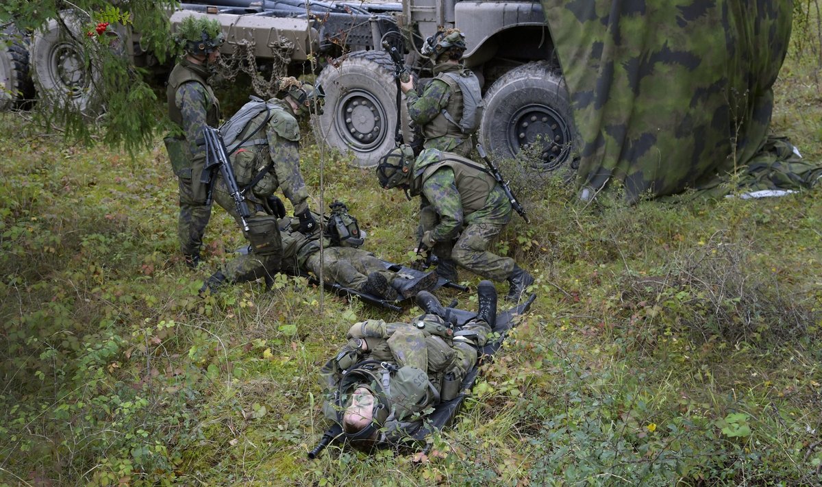 Soome kaitseväe sõdurid õppusel.