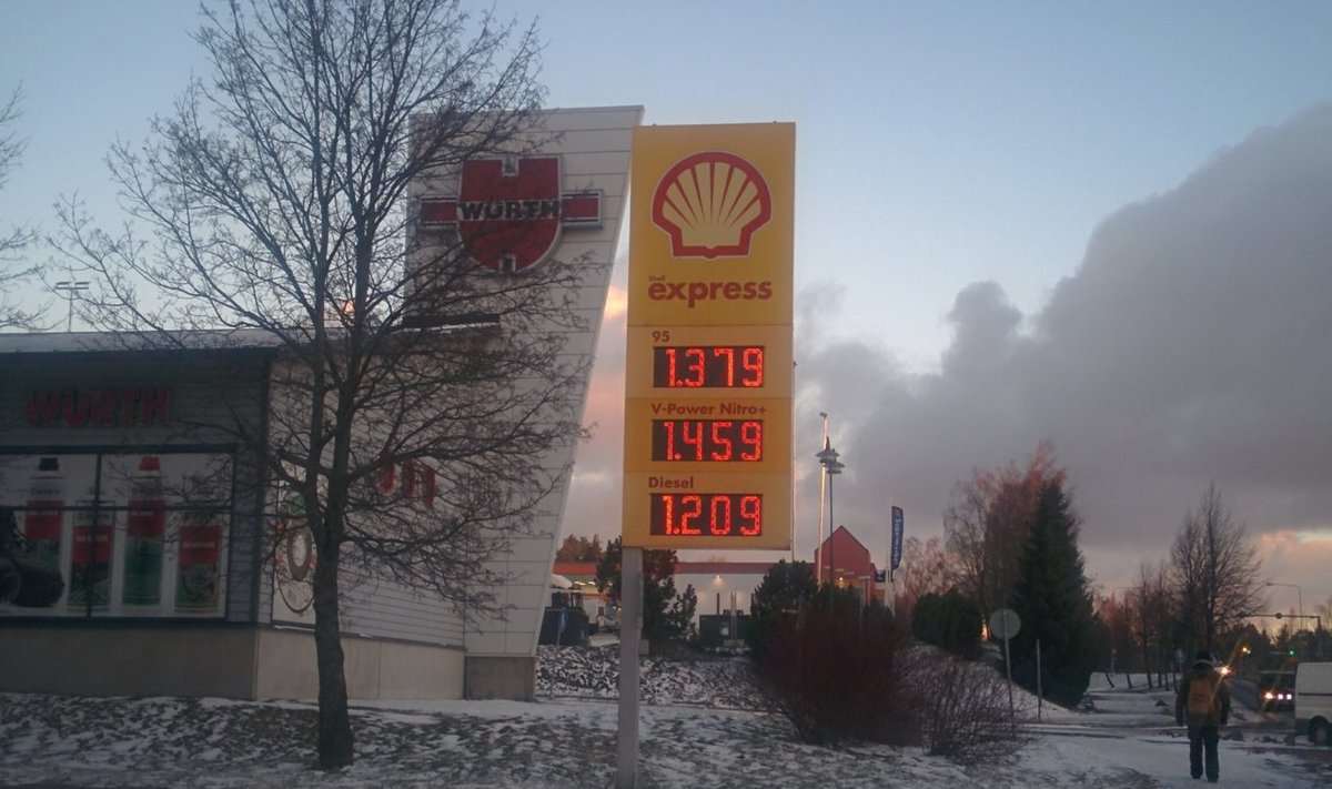 Kütuse hind Soome Shellis