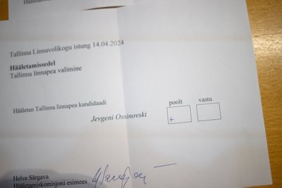 Tallinna linnapea valimiste hääletussedelid