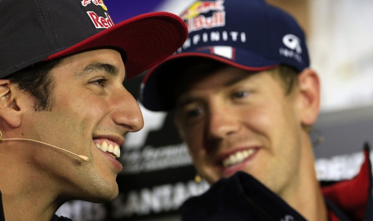 Ricciardo ja Vettel