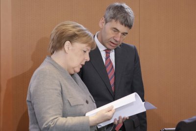 Jan Hecker ja liidukantsler Angela Merkel mullu jaanuaris.