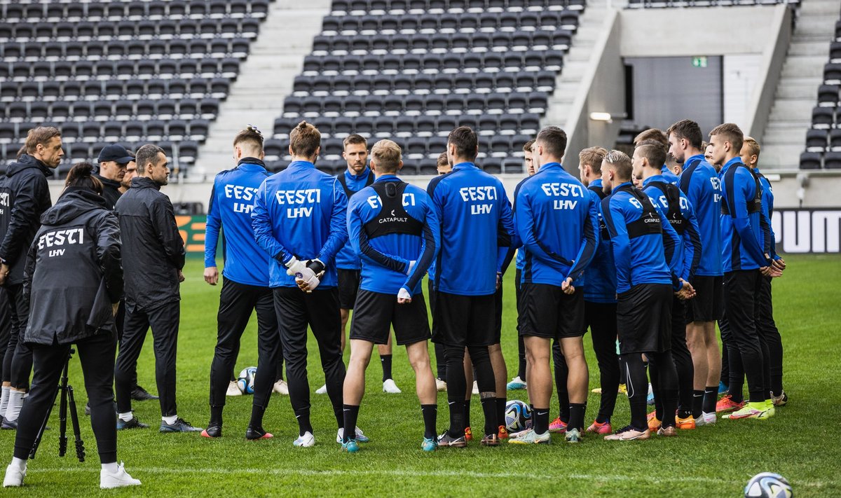 Eesti jalgpallikoondis valmistub Linzis valikmänguks.