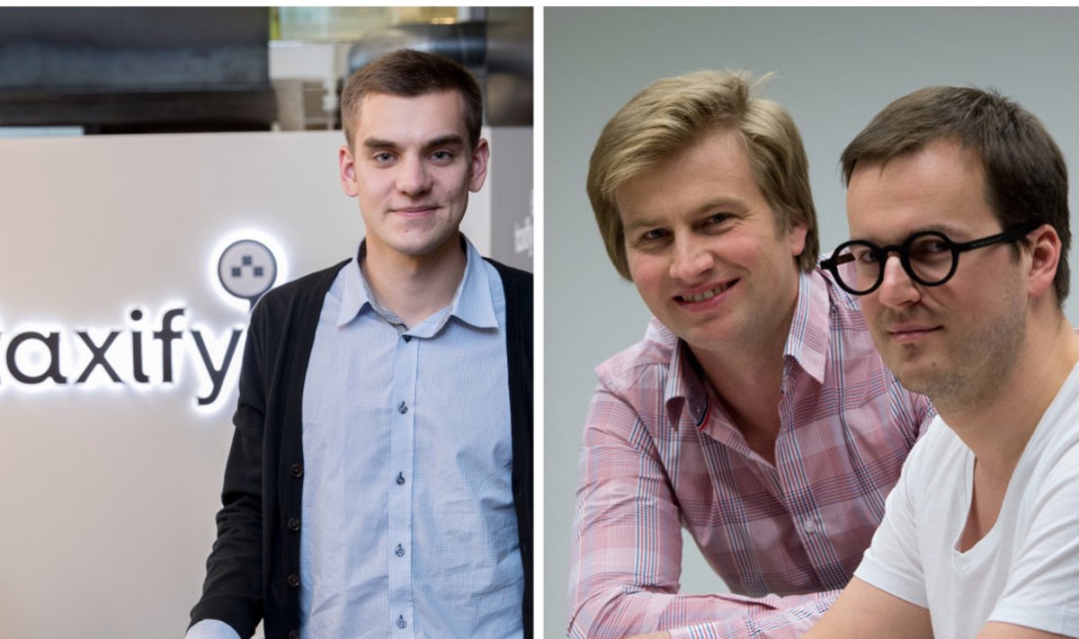Markus Villig (Taxify) ning Transferwise'i asutajad Kristo Käärmann ja Taavi Hinrikus.
