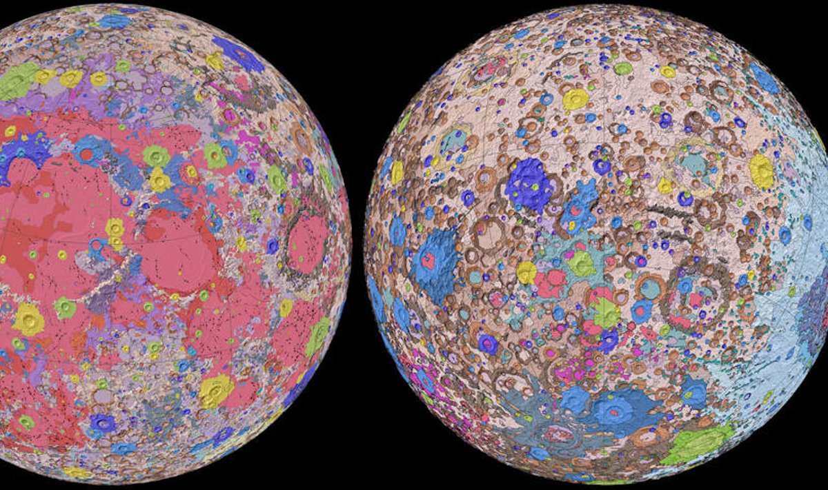 Esimene täielik geoloogiline Kuu-kaart (Foto: NASA / GSFC / USGS)