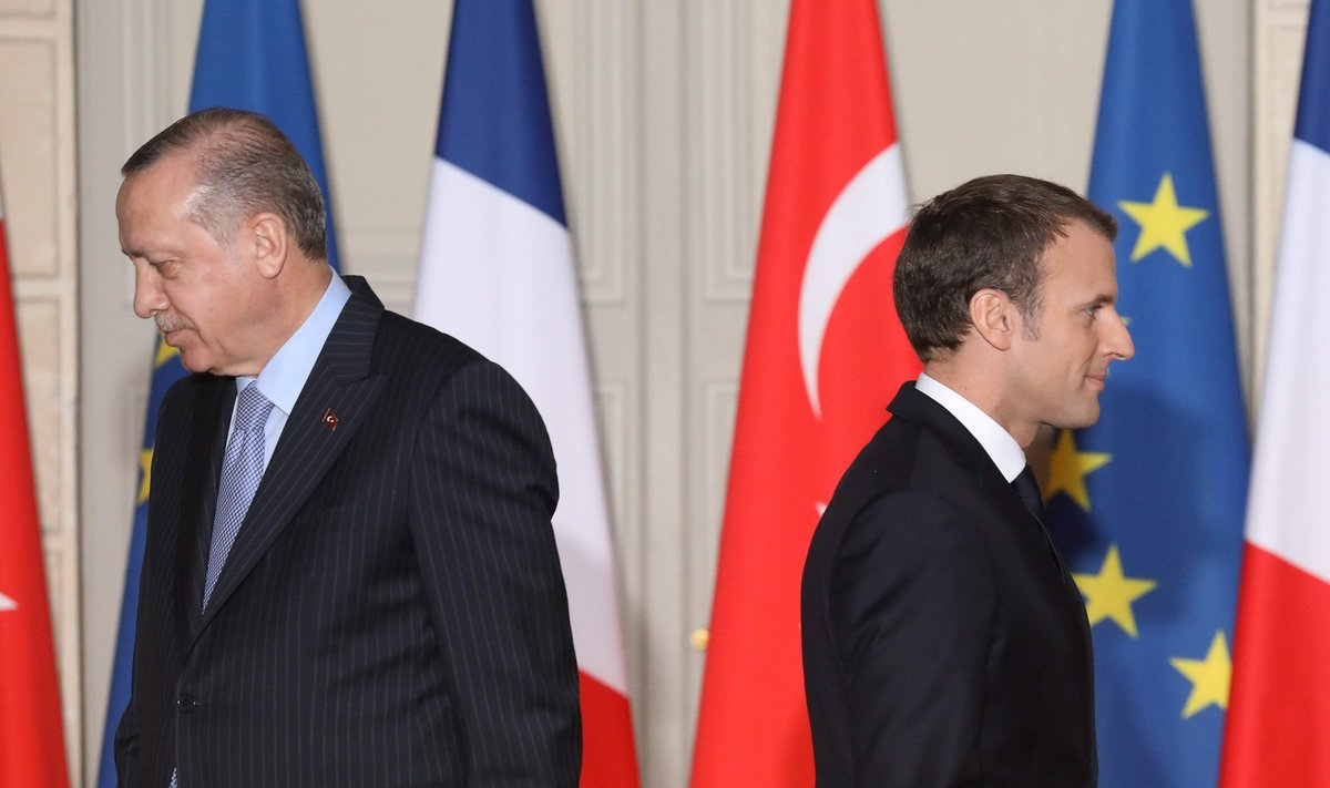 SÜGAV LÕHE: Recep Tayyip Erdoğani (vasakul) ja Emmanuel Macroni vaheline suhe on jõudnud tõelisesse madalpunkti