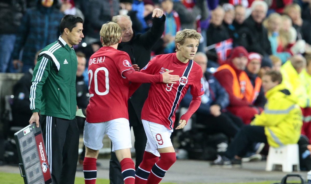 Kõigi aegade noorim Norra koondislane Martin Ødegaard lippab väljakule.