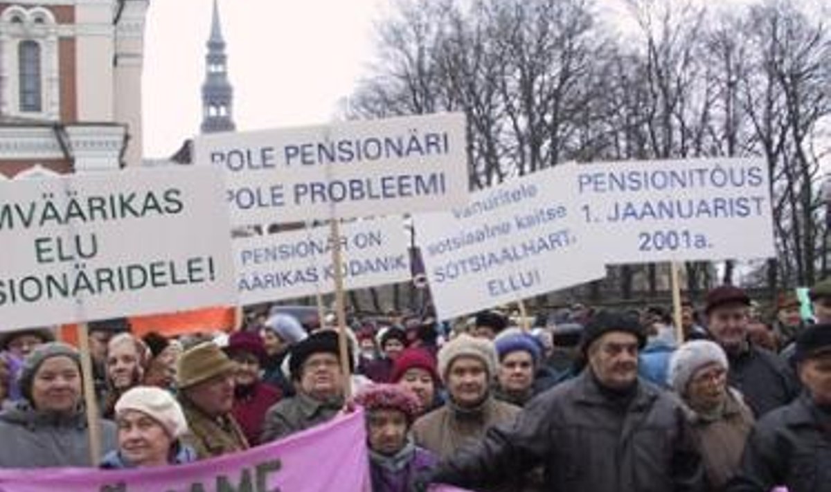 Pensionäride meeleavaldus mullu detsembris Toompeal