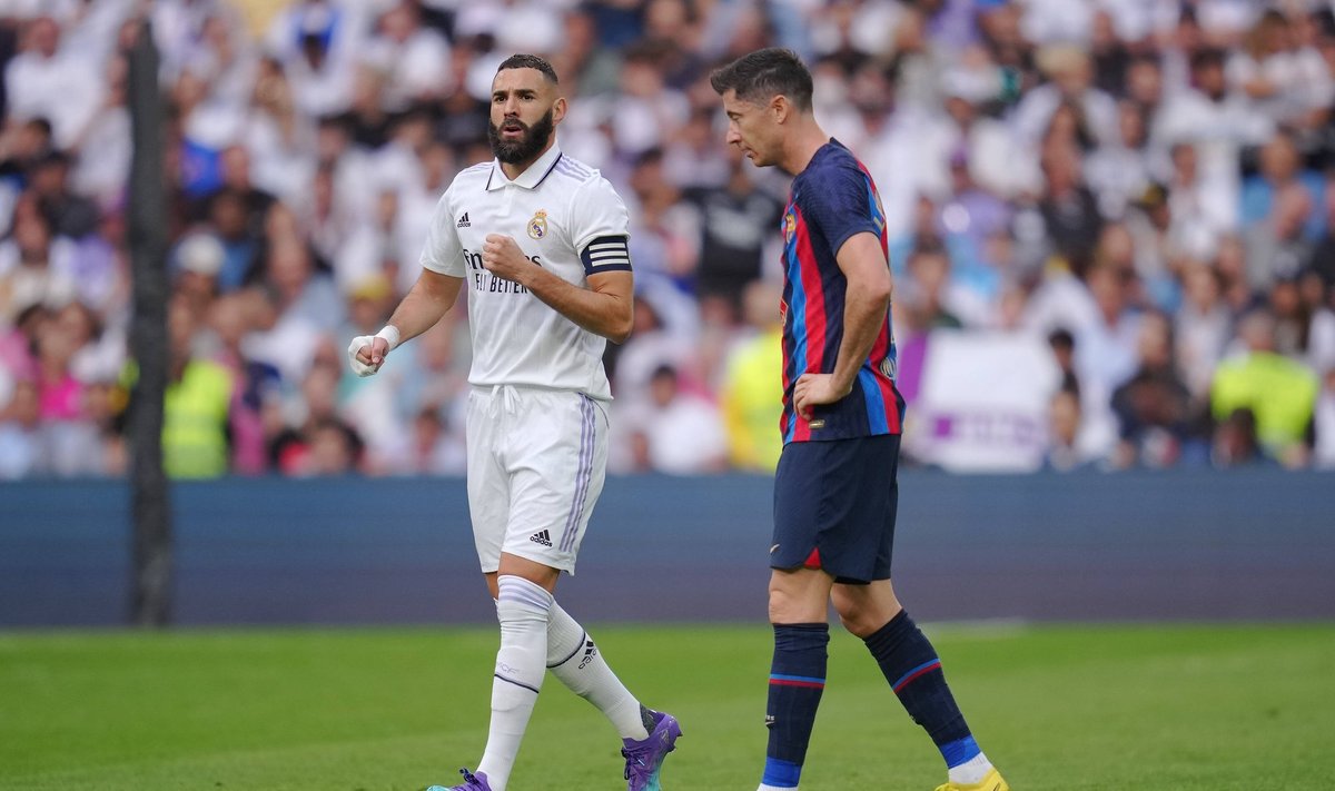 Karim Benzema (vasakul) lõi värava ja aitas Reali võidule. Robert Lewandowski panusest jäi võitjate vastu väheks.
