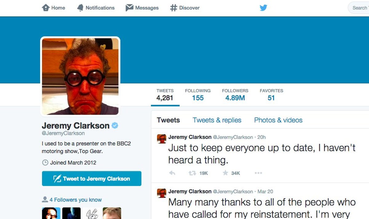Jeremy Clarksoni Twitter