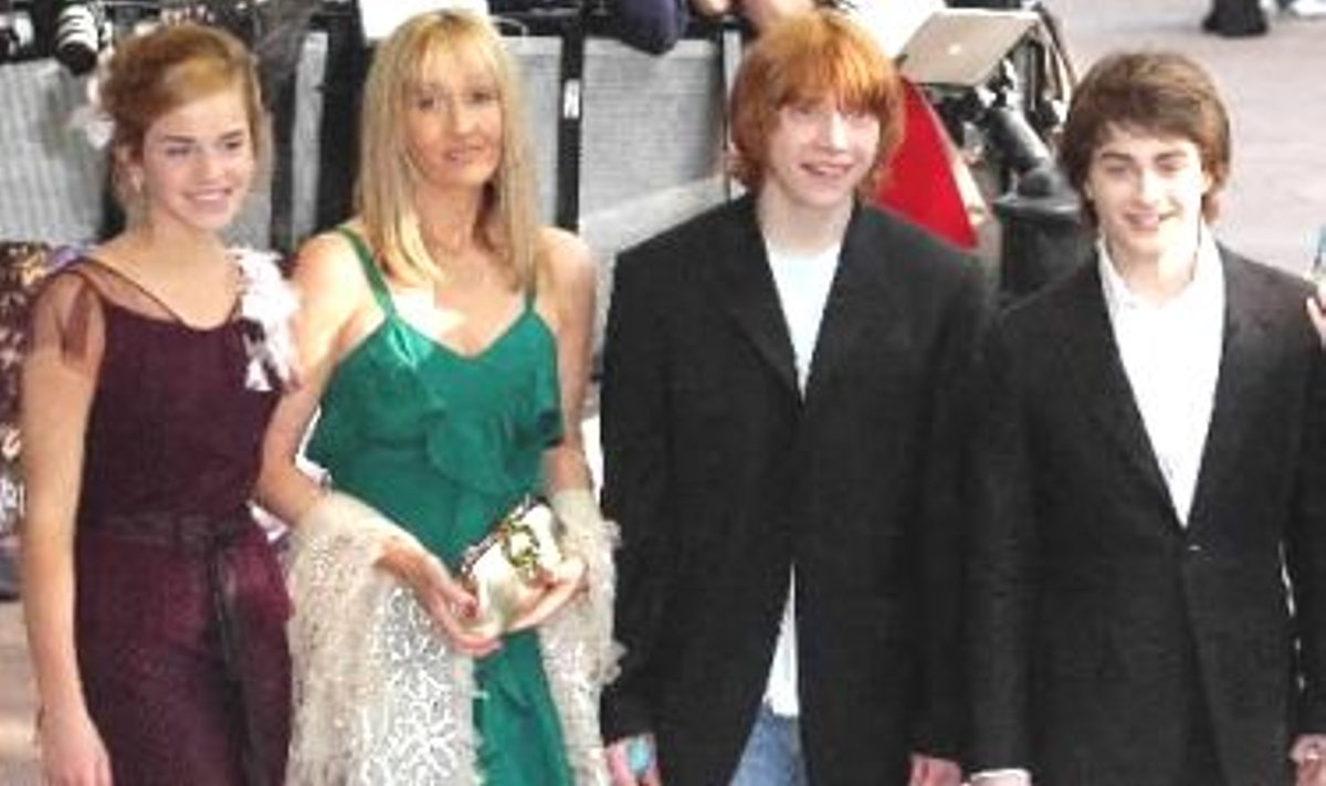 Emma Watson, J K Rowling, Rupert Grint, Daniel Radcliffe