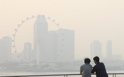 Singapuri panoraam koos vaaterattaga.