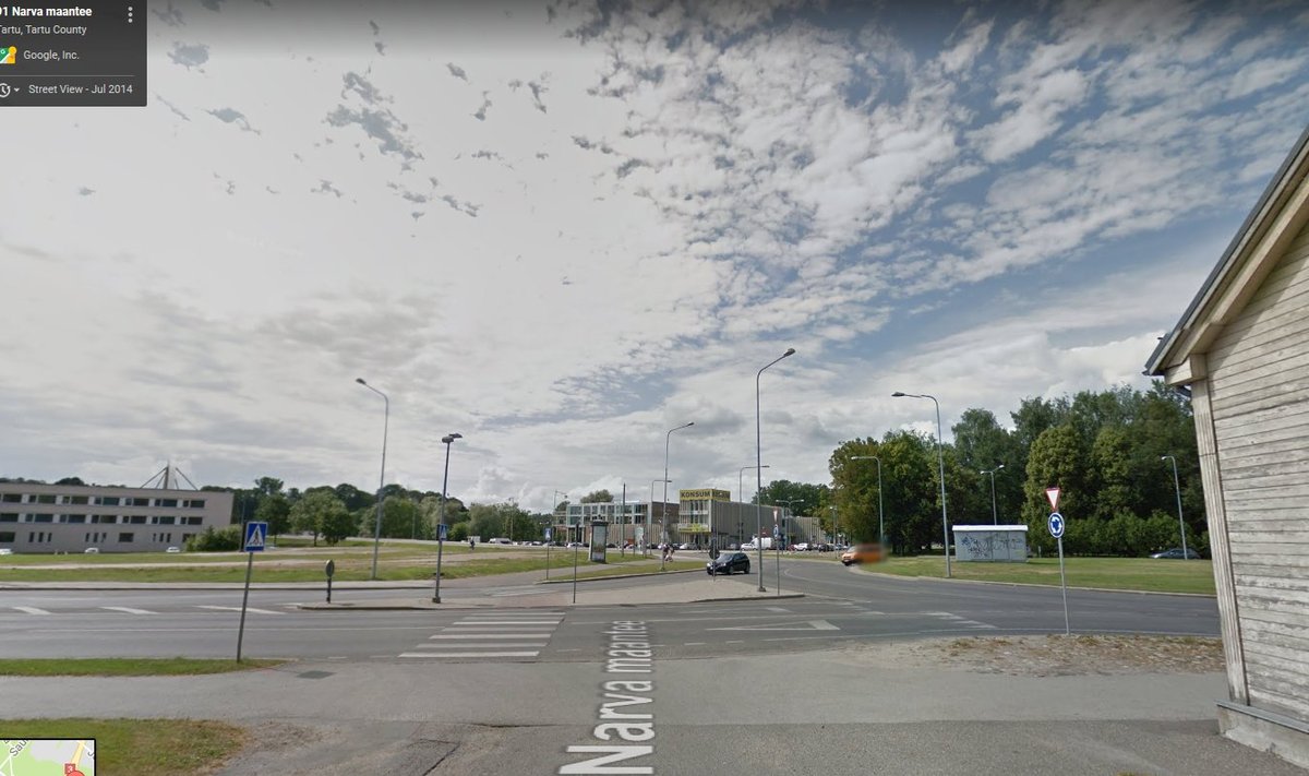 Tartu, Narva mnt 91 juures (Google Street View ekraanitõmmis)