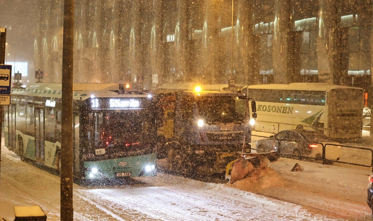 Detsembrikuine lumetorm Tallinnas.