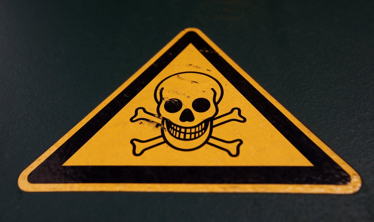 A warning sign is pictured at chemical weapons destruction site at GEKA company in Munster