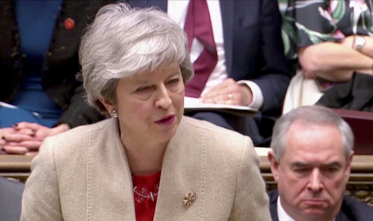 Briti peaminister Theresa May täna parlamendis. 
