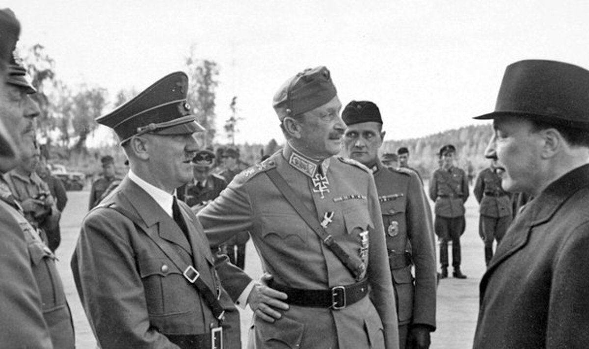 Hitler, Mannerheim ja president Ryti.