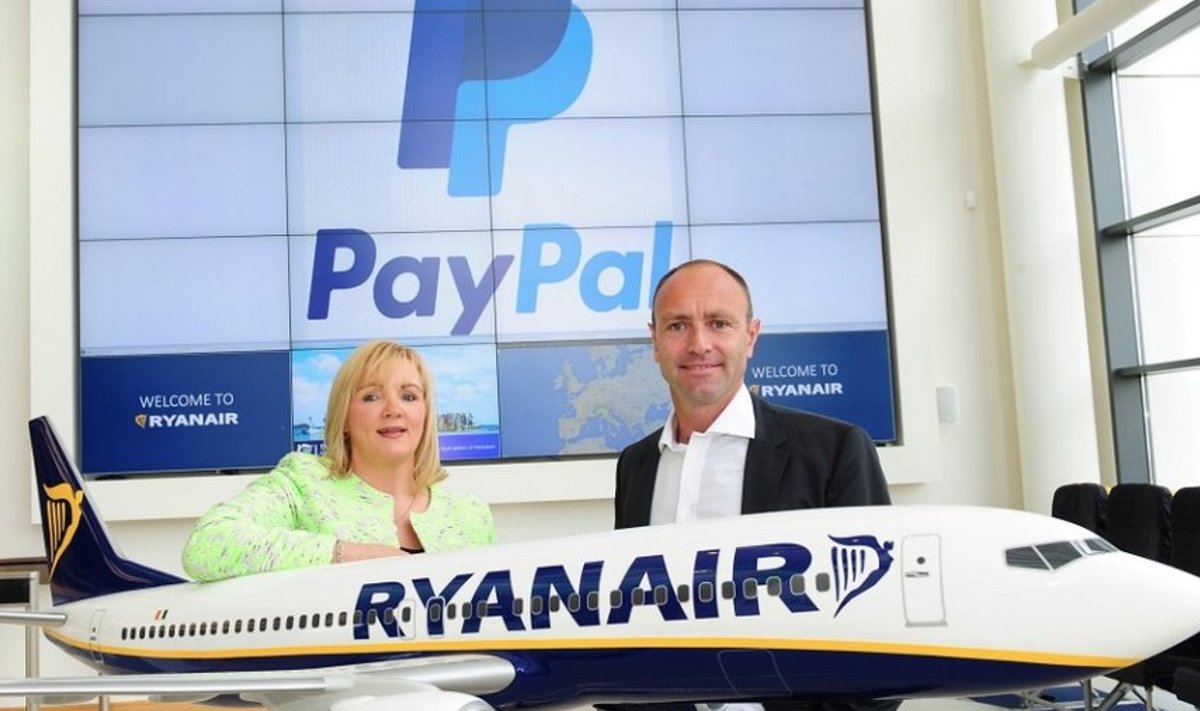 Paypali asepresident Louise Phelan ja Ryanairi turundusjuht Kenny Jacobs.