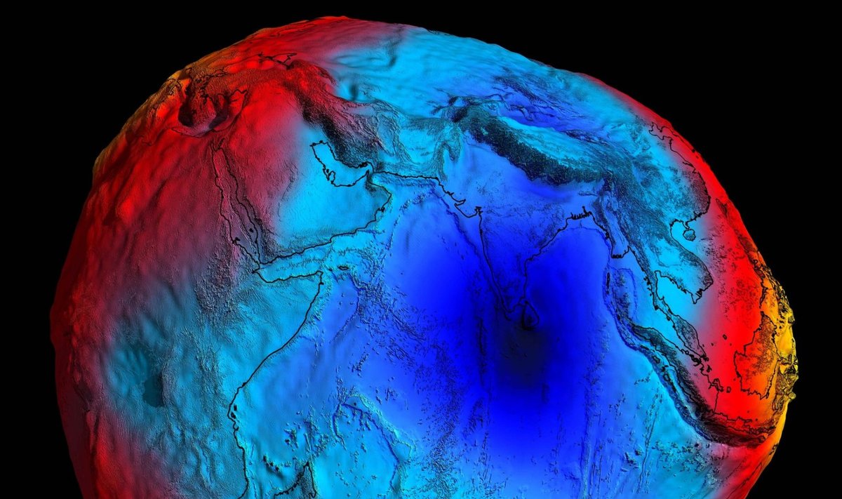 GOCE andmete alusel koostatud geoidi mudel.