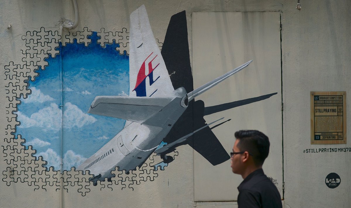 Lennu MH370 kadumisele pühendatud seinamaaling Kuala Lumpuris