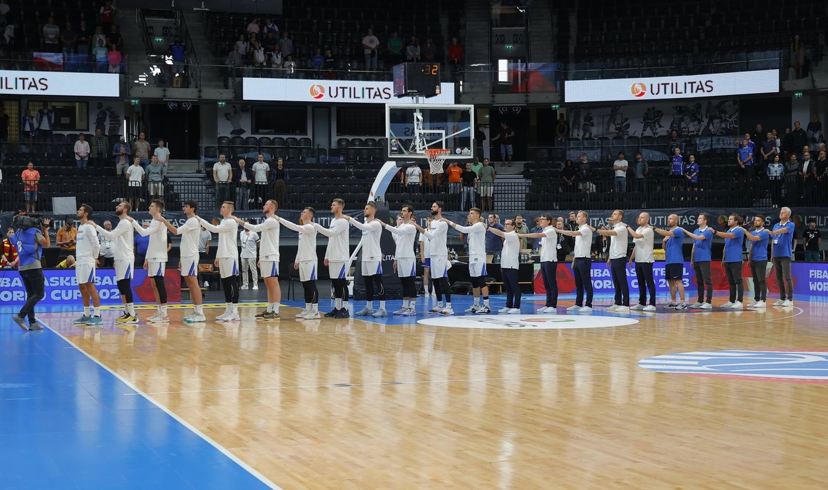 Tšehhi korvpallikoondis enne mõõduvõttu Eestiga.