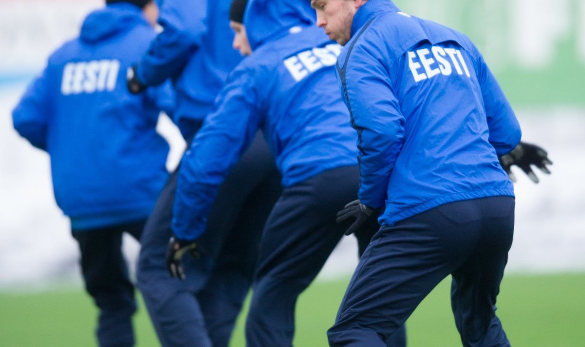 Eesti jalgpallikoondise treening Lilleküla staadionil