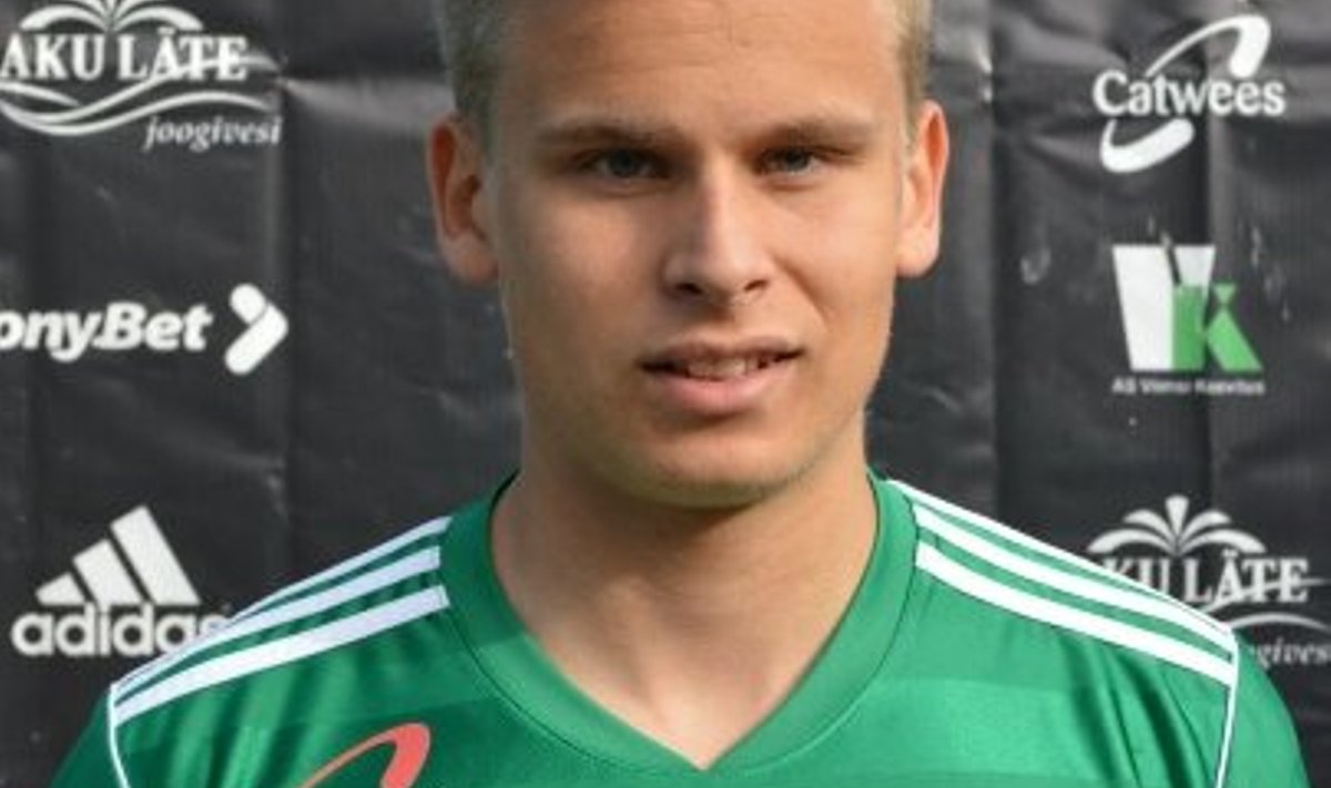 Jere Aallikko FC Levadia särgis.