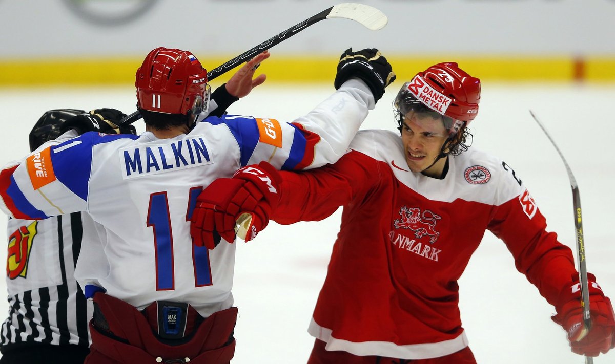 Jäähoki MM Malkin vs Lauridsen