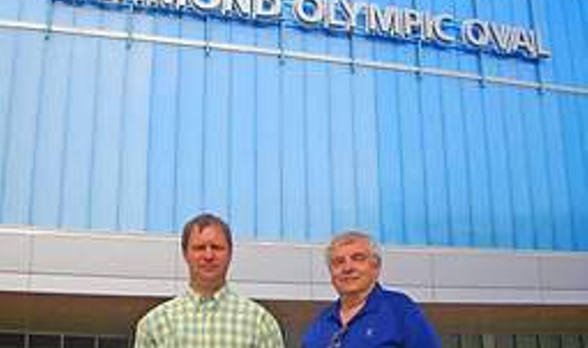 TÄIESTI VABATAHTLIKULT: Vancouveri tali­olümpia heaks tasuta tööd tegevad väliseestlased Alar Suurkask ja Olev Rumm. M?rten Roost