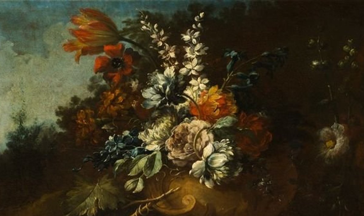 Gaspare Lopez. Still Life with Flowers and Fruit. Ca 1710. Art Museum of Estonia
