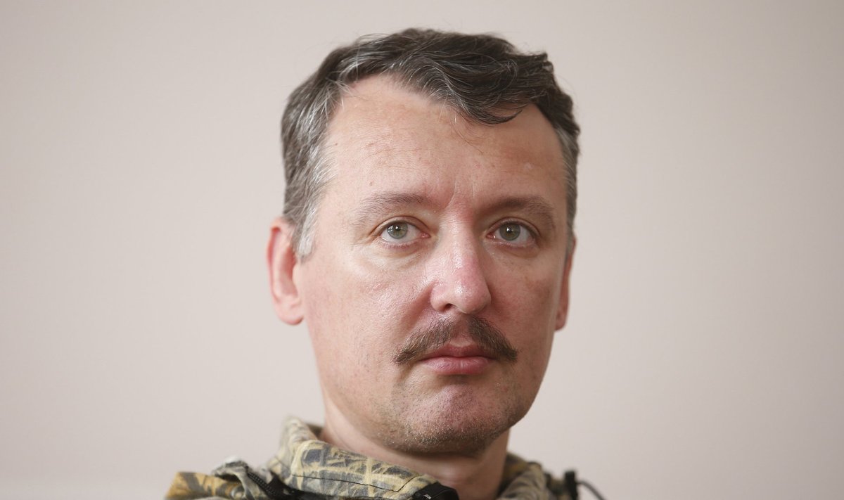 File photo shows pro-Russian separatist commander Igor Strelkov during a news conference in Donetsk
