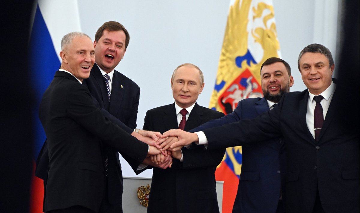 Nelja osaliselt okupeeritud oblasti pealikud rõõmustasid koos Venemaa presidendiga.