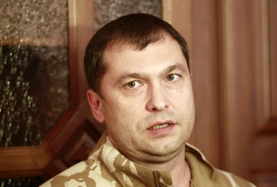 Valery Bolotov, head of the self-proclaimed Luhansk People's Republic, speaks in Luhansk