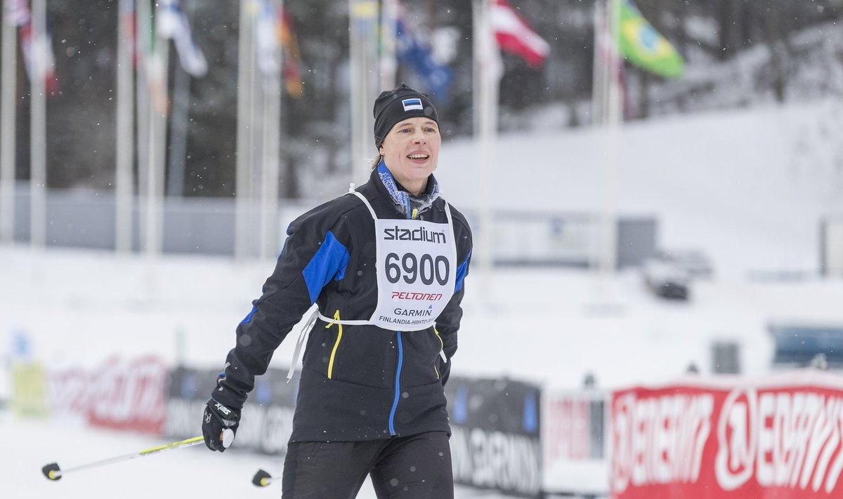 President Kersti Kaljulaid Soome suusamaratonil.