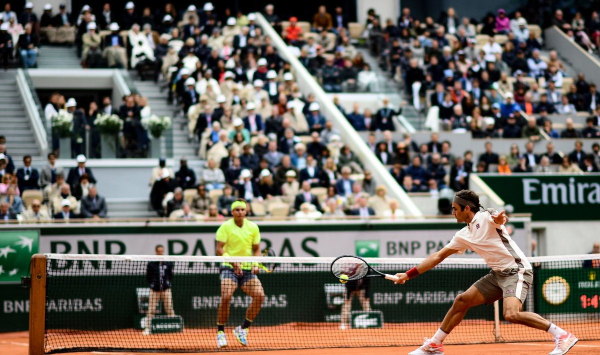 Rafael Nadali ja Roger Federer Roland Garros' poolfinaalis