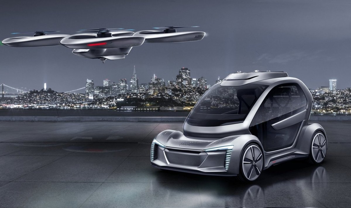 Audi ja Airbusi koostöös loodud Pop Up süsteemi droon ja auto