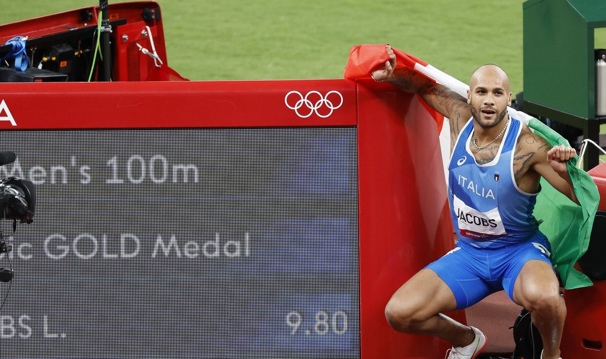 Marcell Jacobs tuli üllatuslikult olümpiavõitjaks.