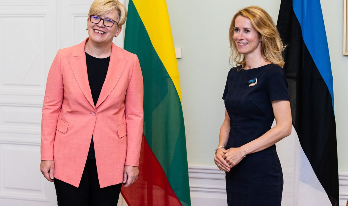 Премьер-министр Литвы Ингрида Шимоните на встрече с Каей Каллас.