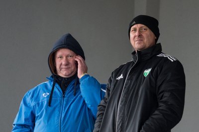 Levadia uus treeneriduo Sergei Ratnikov (vasakul) ja Urmas Hepner