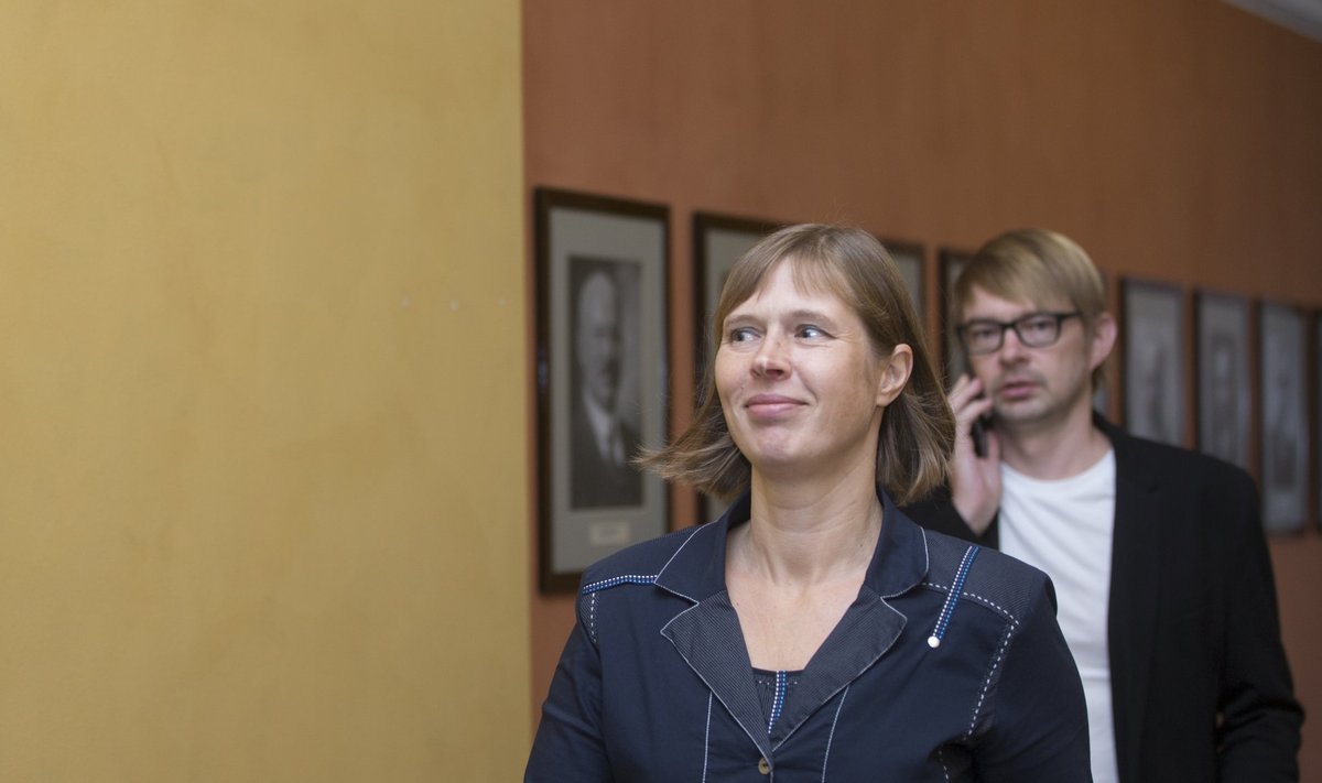 Presidendikandidaat Kersti Kaljulaid kohtumas fraktsioonidega.